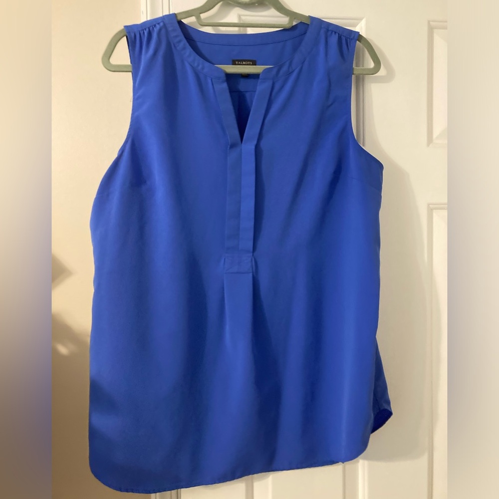 Talbots tunic shell XL gorgeous blue